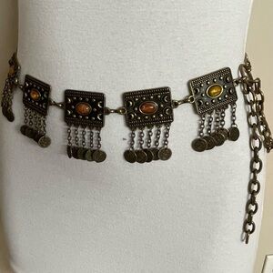 Women's BOHEMIAN Chain GYPSY Tribal COIN Metal MOON Crescent BELT